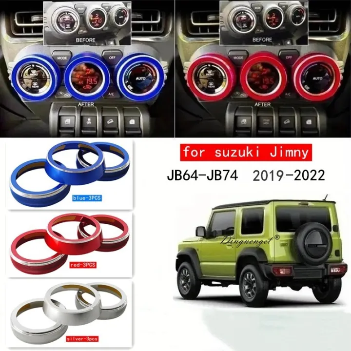 Car%20central%20air%20conditioning%20knob%20aluminum%20alloy%20decorative%20ring%203pcs%20set%20suitable%20for%202019+%20Suzuki%20Jimny%20JB64/JB74%20-%20Image%202