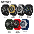 SANDA G Style Digital Men Watches Dual Display Three Time Waterproof Shock Sports Watch Military Countdown Male LED Quartz Clock. 
