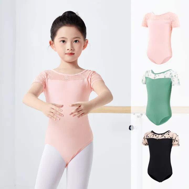 Girls%20Ballet%20Leotard%20Short%20Sleeve%20Dance%20Wear%20with%20Embroidery,%20Kids%20Dance%20Practice%20Gymnastics%20Outfit%20-%20Image%203