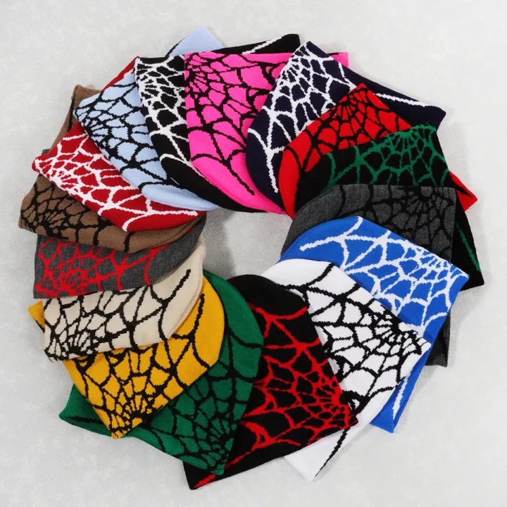 Knitting%20Spider%20Web%20Design%20Hat%20Skullies%20Beanies%20for%20Men%20Women%20Pullover%20Pile%20Cap%20Y2k%20Goth%20Warm%20Beanie%20Hats%20New%20Hip-hop%20Street%20Cap%20-%20Image%202
