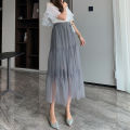 2026 Fashion A- Line Half Skirt Women's Summer New Style High waist Midi Length Cake Skirt Korean Style Fashion Pleated Skirt. 