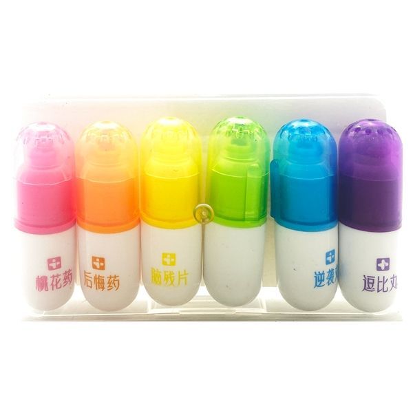 Mini Capsule shaped highlighter pens for writing Cute marker