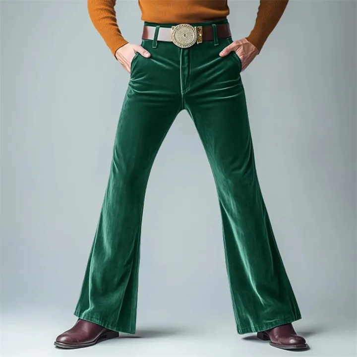 Men%20Retro%20Disco%20Flared%20Pants%20Classic%20Vintage%20Style%20Comfy%20Flare%20Trousers%20Fitted%20Velvet%20Fabric%20Dancing%20Stylish%20Pants%20Without%20Belt%20-%20Image%205