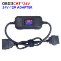 24V To 12V Converter  OBD Car /Truck Adapter For Heavy Duty Truck Multifunctional OBD Scanner Adapter. 