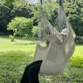 1pc Leisure Fabric Hammock Chair Outdoor Swing Chair Hammock Dormitory Hammock Chair Anti Rollover Hammock(With Storage Bag. 