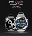 x5 Pro max smart watch with chain strap and adjuster with wireless charger and many features on it with a round dial. 