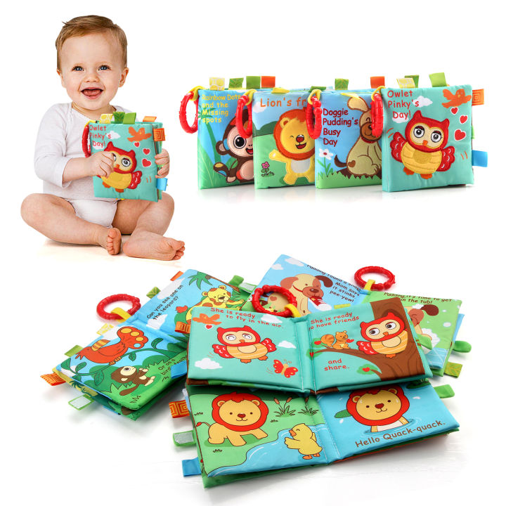 Animal Cloth Book Soft Story Book 0M+ Baby Early Education Toys Cartoon ...