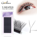 NATUHANA YY Shape Eyelash Extensions C/D Curl Black Y Lashes Premade Volume Fans Individual Eyelashes Supplies Makeup. 