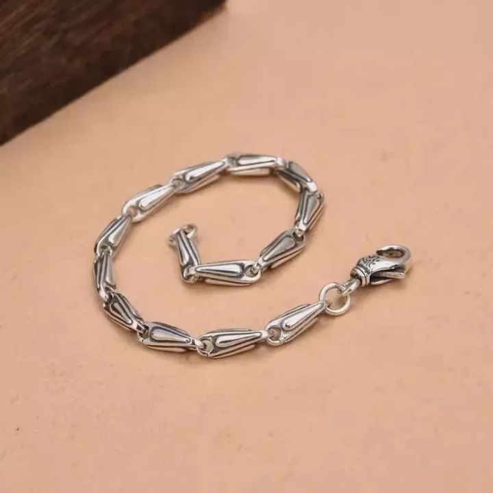 New%20Silver%20Color%20Simple%20Style%20Retro%20Bracelet%20Niche%20Design%20Mobius%20Men's%20Geometric%20Hip%20Hop%20Fashion%20Accessories%20-%20Image%203