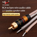 HiFi RCA Speaker Cable Bare Wire With Replaceable Plug Speaker Wire To RCA Plug Connector Adapter To Bare Wire.
