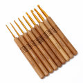 9pcs Ergonomic Crochet Hooks Set, Comfort Grip Wooden Handles - Extra Light Stainless Steel Knitting. 