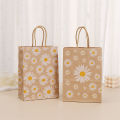 6/12pcs Daisy Flower Kraft Paper Packing Bags Candy Cookie Bag for Wedding Baby Shower Kids Birthday Party Decoration.
