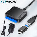 SATA to USB 3.0 Adapter Cable for 3.5/2.5 Inch SSD HDD SATA III Hard Drive Disk Converter Support UASP with 12V Power Adapter. 