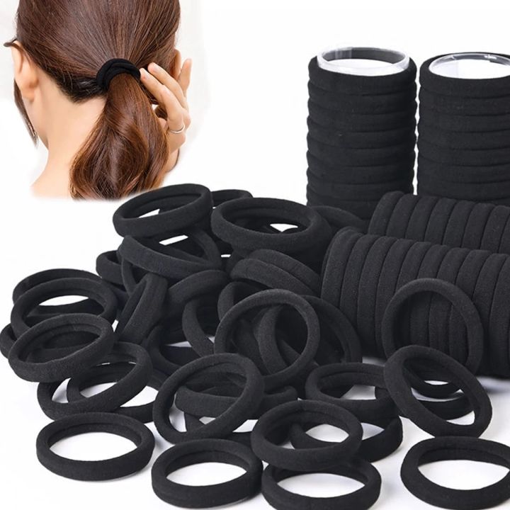 50/100pcs Black Hair Bands for Women Girls Hairband High Elastic Band Hair Ties Ponytail Holder Scrunchies Accessorie