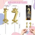 0-9 3D Number Birthday Cake Candles Golden Crown Candles Dessert Decoration Candles Memorial Anniversary Party Decor. 