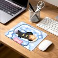 Cute Penguin Cartoon Mouse Pad - Blue Kawaii Style Gaming Desk Mat. 