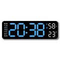 Large Digital Wall Clock Temperature and Humidity Week Display Brightness Adjustable Electronic LED Table Alarm Clock 12/24H. 