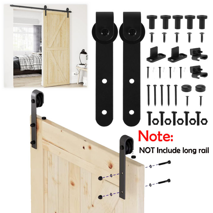 Barn Door Hardware Kit  Heavy Duty Sturdy Sliding Barn Door Track Smoothly and Quietly J Shape Hanger Cupboard Door Panel Access