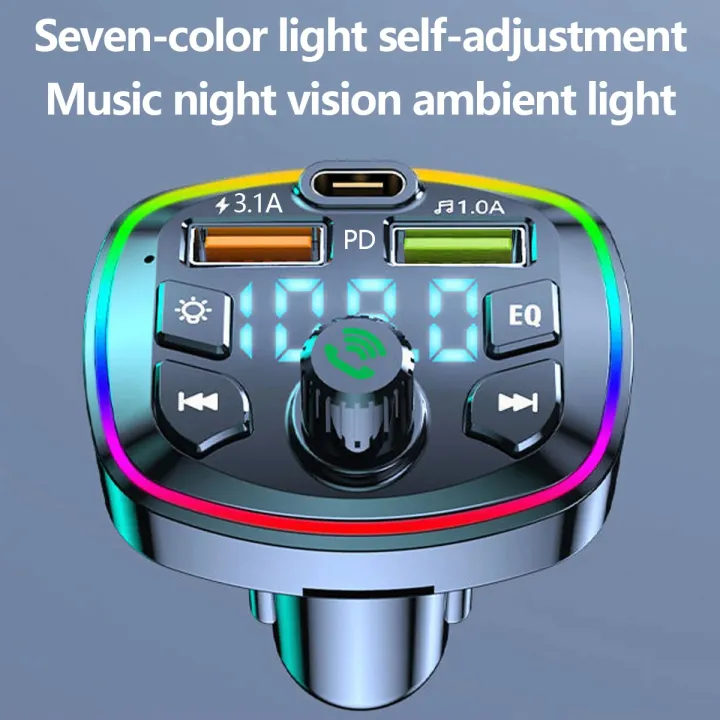 Car%20MP3%20Player%20Bluetooth%205.0%20FM%20Transmitter%20Handsfree%20Car%20Radio%20Modulator%20with%20Built-in%20Mic%20USB%20Quick%20Charge%20Adapter%20for%20Car%20-%20Image%203