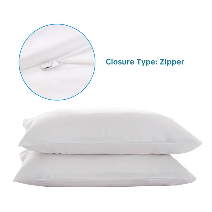 2pcs%20Zippered%20Waterproof%20Pillow%20Cover,%20Oil-resistant%20Knitted%20Pillow%20Protector%20for%20Bed%20Sleeping%20Pillowcase%20-%20Image%206
