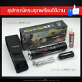 Maxlight (headlight + side light) high power flashlight T6 Zoom car flashlight ultrafire T6-409/38000W 4 mode headlight lamp USB charging flashlight (complete set ready to use). 
