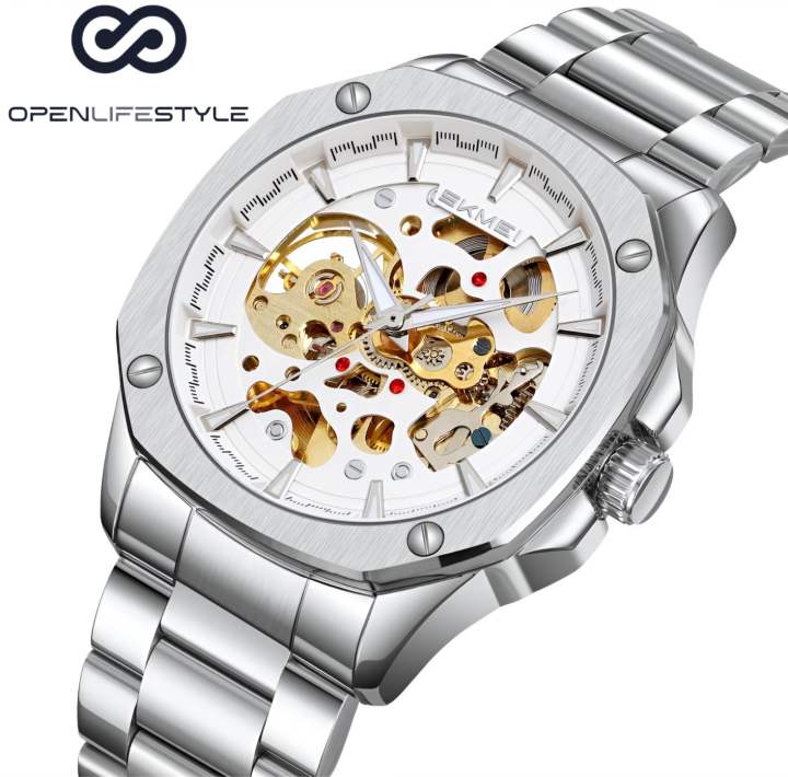 Skmei%209378%20Men%E2%80%99s%20Mechanical%20Wrist%20Watch%20Solid%20Stainless%20Steel%20Strap%20Automatic%20Minimalist%20Design%205mm%20Thick%20Luxury%20-%20Image%202