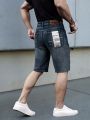 Wthinlee New Business Men's Jeans Casual Straight Stretch Fashion Classic Blue Black Men's Summer Denim Shorts Knee-Length.