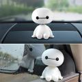 Baymax Robot Shaking Head Car Ornament: Cute and Playful Dashboard Decor - Nodding Ornaments to Inject Fun and Character into Your Commute.