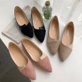 Women Shoes Fashion Splice Mule Flats Pointed Toe Ballerina Ballet Flat Shoe Zapatos Casual Slip On Shoes Mujer Loafers. 