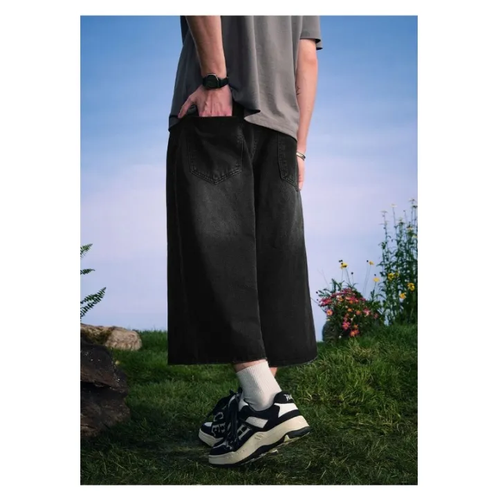 Men's%202026%20Summer%20American%20High%20Street%20Retro%20Gradient%20Washed%20Denim%20Shorts%20Lazy%20Youth%20Trendy%20Ins%20New%20Versatile%20Casual%20Capri%20Pants%20-%20Image%204