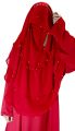 eyes covered double layered khimar with abaya  and niqab. 