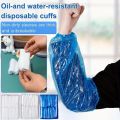 100 Pcs Protective Waterproof Disposable Plastic Arm Sleeves Covers Oversleeves Oil-Proof with Elastic Wrist Kitchen Restaurant. 