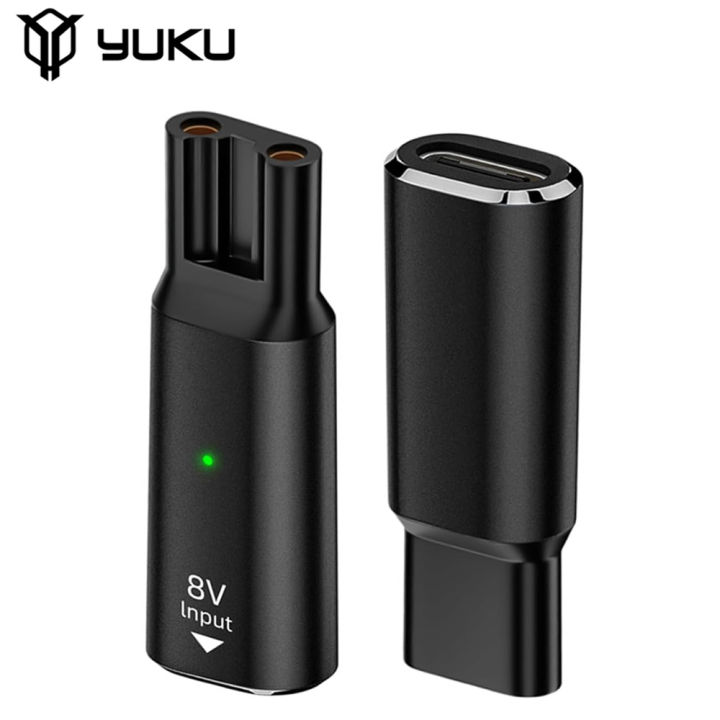 YUKU 8V HQ850 Type-C Shaver Charger Adapter Charging Converter for Philips Norelco Oneblade QP2530 QP2630 Electric Beard Trimmer