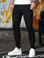 Man Classic Style Pants Light Blue Stretch Jeans Zipper Casual Slim Fit Trousers Male Pencil Pants Denim Skinny Jeans Men Brand. 