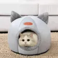 Cat Head Shape Cute And Comfortable Warm Cat House Safe Sleep Cave Non-Slip Semi-Closed Design Four Seasons Universal Cat Nest. 