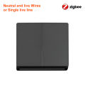 Manhot Tuya Smart EU Zigbee Button Switch No Capacitor Wire Required 1/2/3/4 Gang Wall Light Switch Work With Alexa Google Home lightify. 
