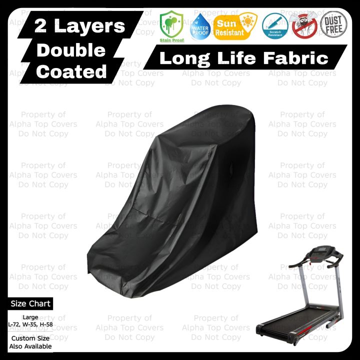 2 Layers Double Coated - Treadmill Cover By ALPHA Top Covers - High Quality Dual layer Dust Proof Insect Free Waterproof ANTI SCRATCH Long Life Treadmill Running Jogging Machine Cover Trademill Cover