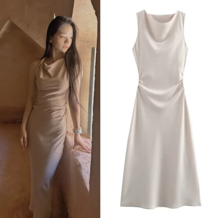 ETJ%20Elegant%20Wrinkled%20Silk%20Satin%20Party%20Dress%20For%20Women%20Slim%20Sleeveless%20Fashion%20Evening%20Dress%202025%20Summer%20Collection%20-%20Image%203