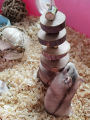 1pc-Simple wooden  wood chew toy rabbit, chew stick, round wood teeth grinding rope, small pet toy. 