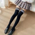 Thigh High Women Socks Solid Striped Knee-High Socks Slimming Comfortable Legwear.