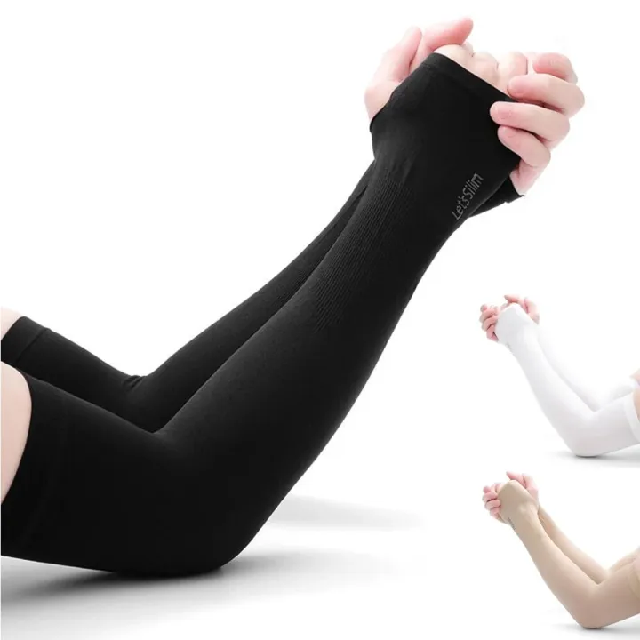 1 Pairs Arm Guard Sleeve with Thumb Hole Protective Sleeve Holders Sun UV Protection Long Arm Cover For Running Fishing Cycling