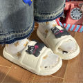 Printting Cute Bear Women Slippers Summer Indoor Soft Cartoon Sandals Bathroom Anti-slip Outdoor Comfy Men Leisure Shoes Couple.