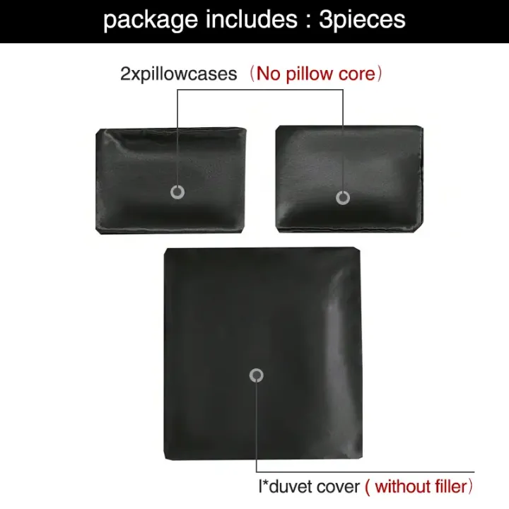 3pcs%20Satin%20Duvet%20Cover%20Set%20Bedding%20Sets%20Queen%20Black%20%20Series%20Luxury%20Rich%20Silk%20Silky%20Soft%20Solid%20%20%20%20Honeymoon%20Wrinkle%20Free%20-%20Image%202