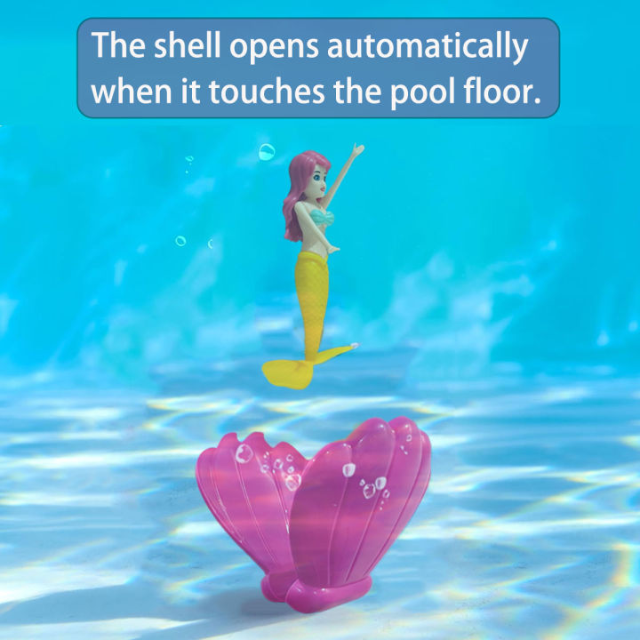 Random%201/2PCS%20Mermaid%20Pool%20Bath%20Toy%20with/no%20Cute%20Shell%20Spin%20Princess%20Float%20Swimming%20Water%20Children/Adult%20Game%20Summer%20Beach%20%20-%20Image%205