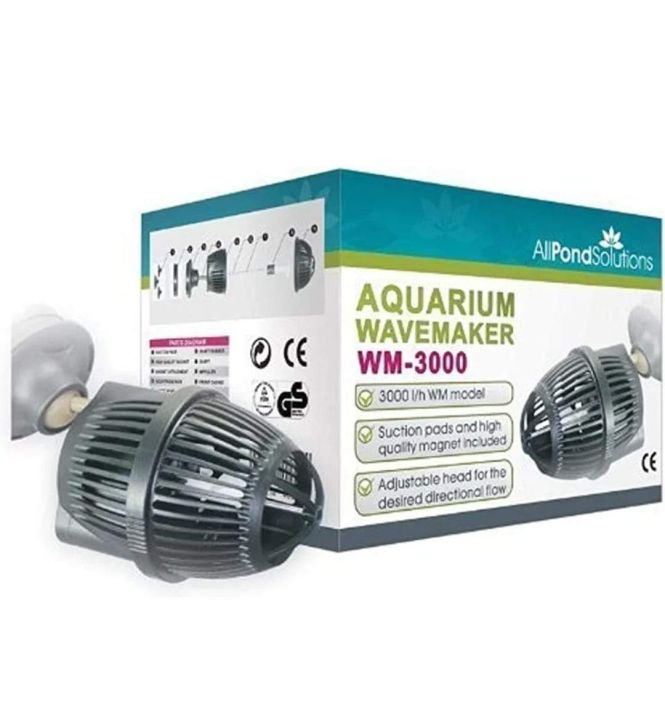 Aquarium Marine Wave Maker Fish Tank Powerhead 3000L/H  Powerful Clip on Glass Suction Attachment