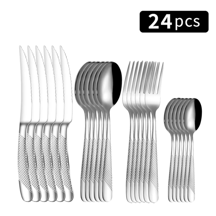 24pc%20star%20diamond%20cutlery%20set,%20stainless%20steel%20knife%20fork%20spoon%20tea%20spoon%20cutlery%20set,%20suitable%20for%20holiday%20parties.%20-%20Image%205