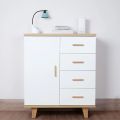 Customized, Modern 4 Drawers Dresser with 1 Door, Elegant Drawers Chest Dresser Storage Cabinet With Handels and Without Foot, Chest of Drawer Cabinet for Closet Bedroom, Living Room, Kids Room. 
