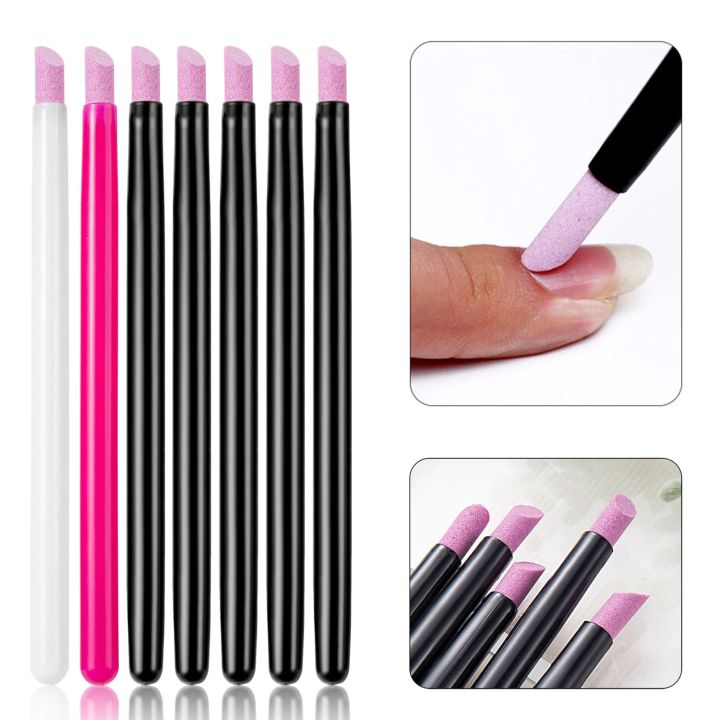 5Pcs Quartz Pen Nail Cuticle Pushers Nail Polish Manicure Stick Nail ...