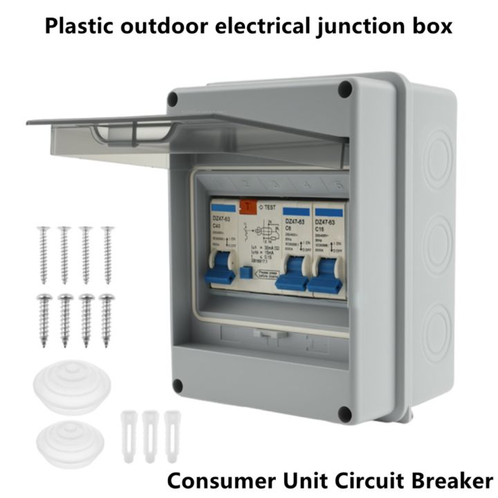 Outdoor Household Switch Waterproof Electrical Distribution Box Circuit Breaker 2 Way Power Plastic Junction Wire Box IP65