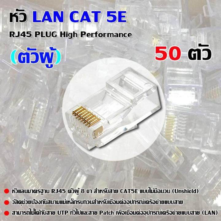 Lan Cat 5e RJ45 plug high performance (50 male)